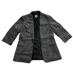 Anne Klein Gray Plaid Blazer